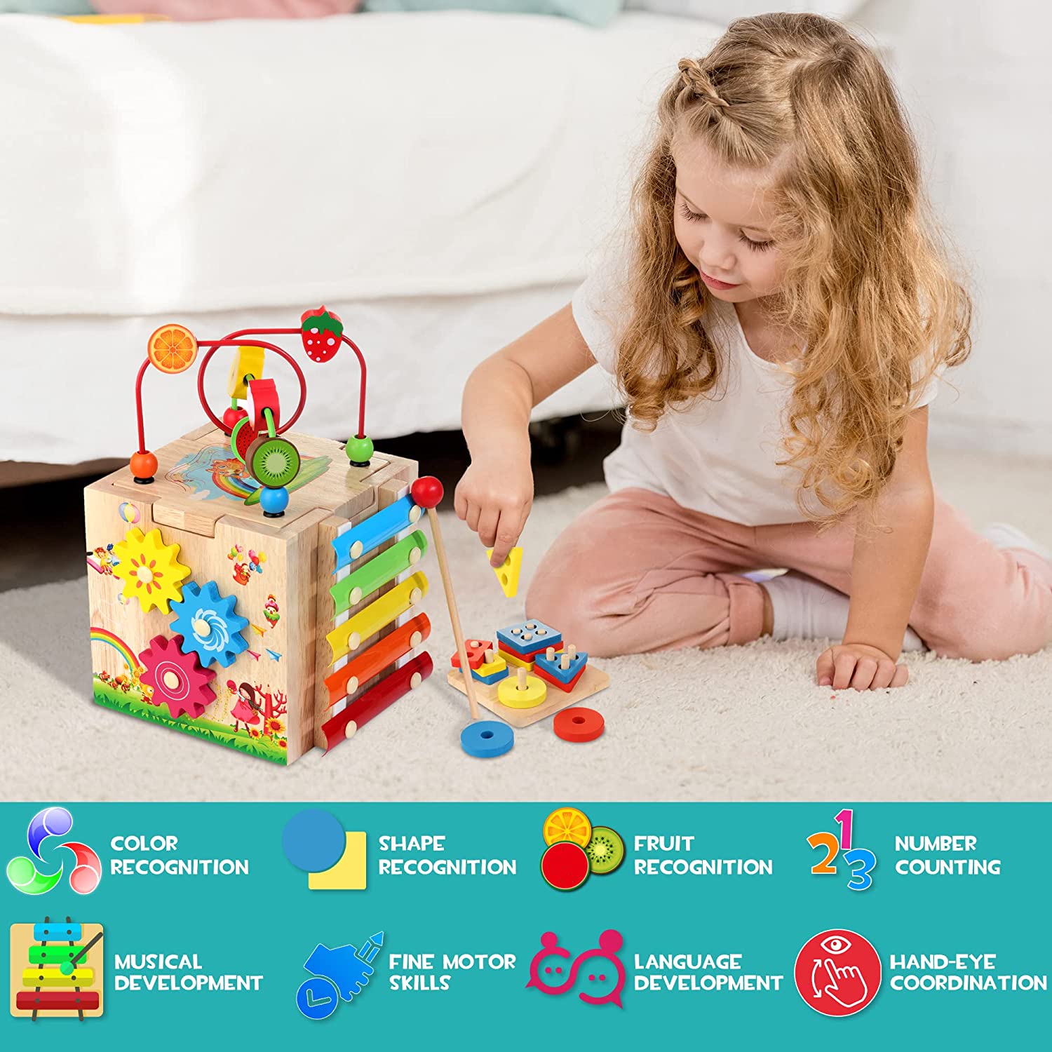 Labirinto de madeira brinquedos de aprendizagem do bebê