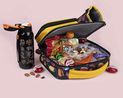 Fringoo - de grande capacidade crianças de almoço quadrado para Saco| Pequena bolsa legal lancheira para crianças | Perfeito como lancheira escolar para Meninas - Boa Comida