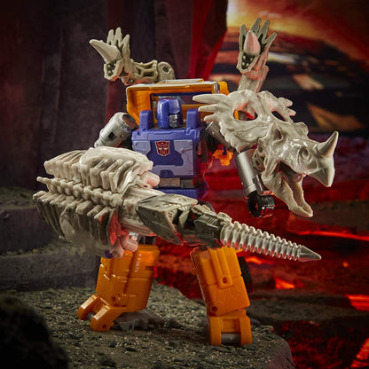 Figura de acción de fosilizador de ractonita de lujo de Transformers Kingdom