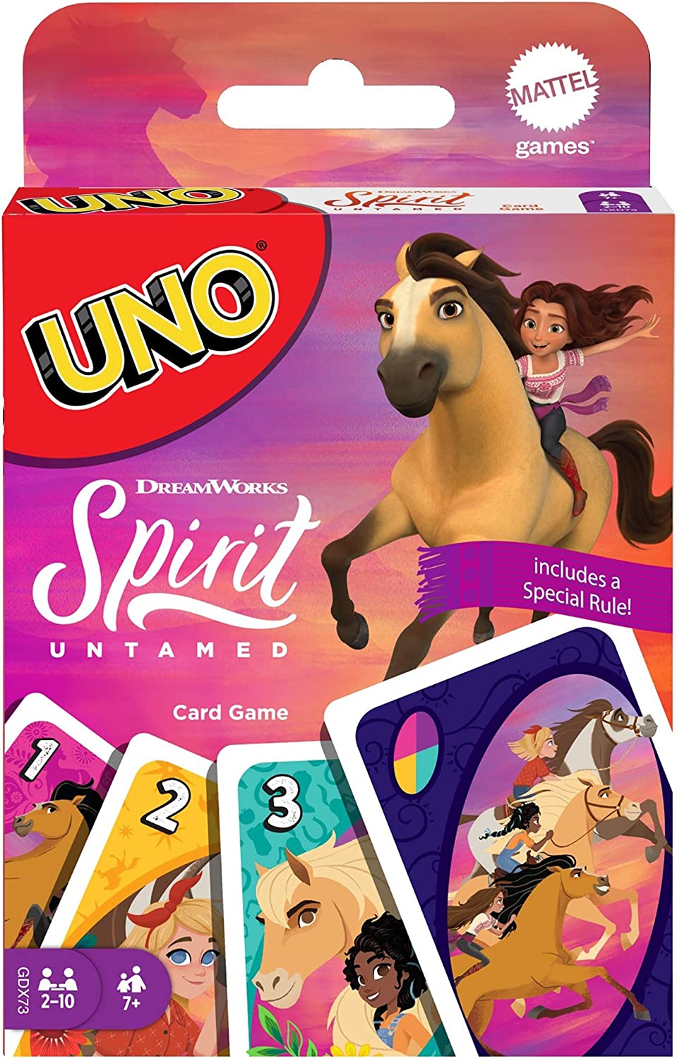 Mattel Games Uno DreamWorks Spirit Untamed Matching Card Game para crianças de 7 anos e acima GXD73