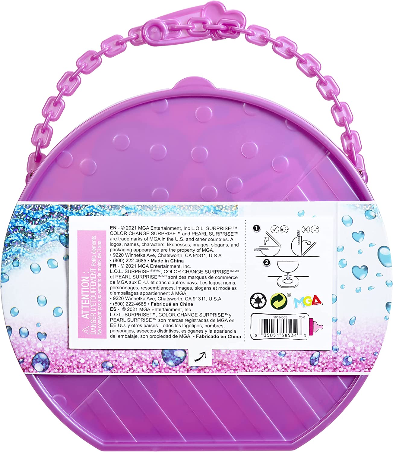 Jajaja ¡Sorpresa! - Muñeca Bubbly Pearl Fizz con accesorios brillantes - Púrpura - 6 sorpresas 4+ 