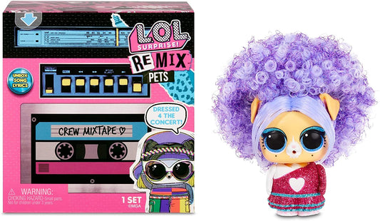 LOL Surprise Remix Pets - 9 sorpresas con cabello real, accesorios y letras de canciones sorpresa