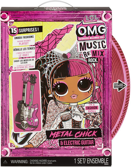 Jajaja ¡Sorpresa! Muñeca de moda OMG Remix Rock METAL CHICK