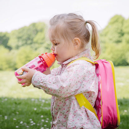 TUM TUM - Botella de agua infantil con tapa abatible y pajita Bluebell the Cat