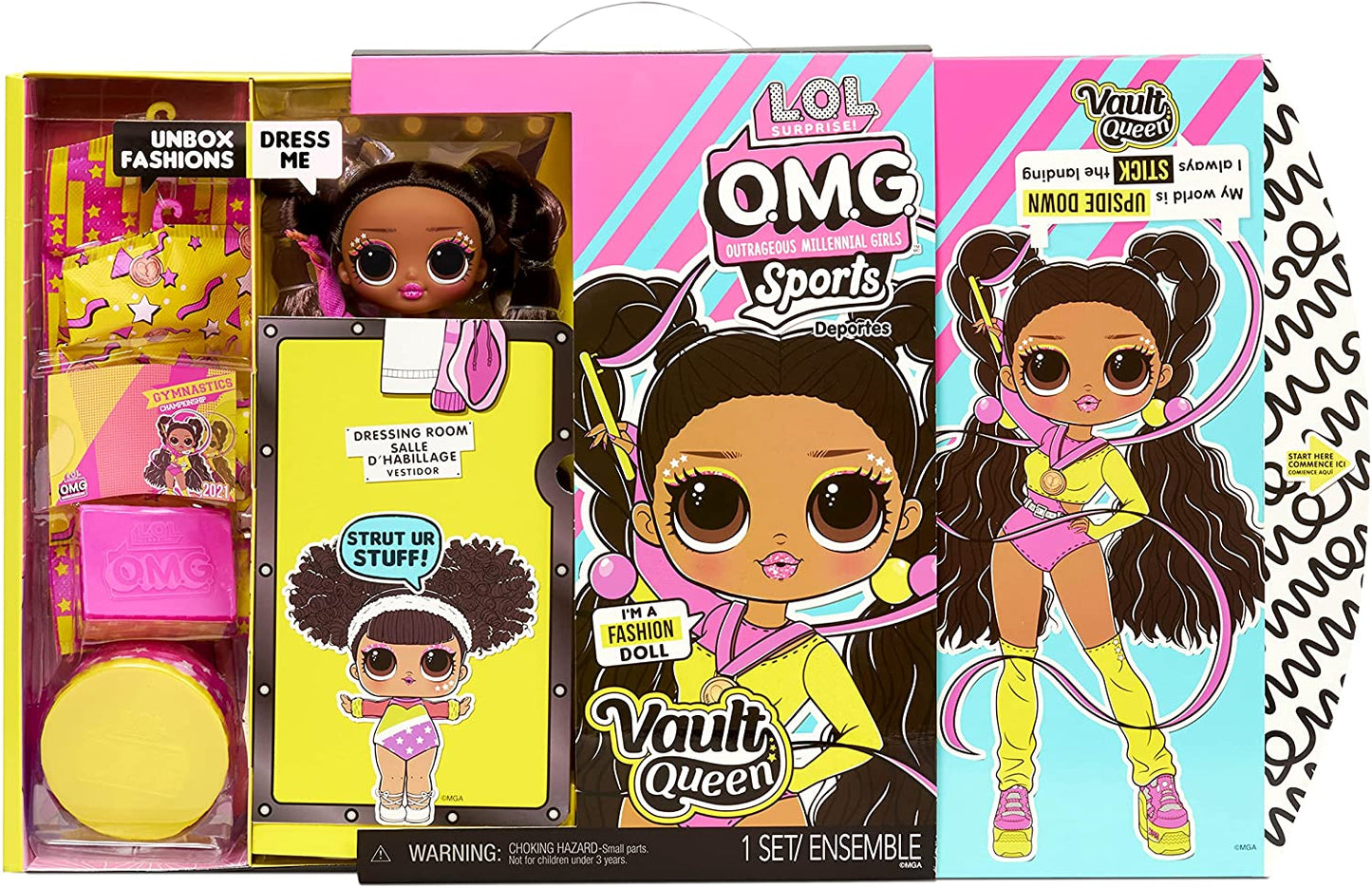 LOL Surprise OMG Sports VAULT QUEEN - Muñeca de moda de gimnasia artística