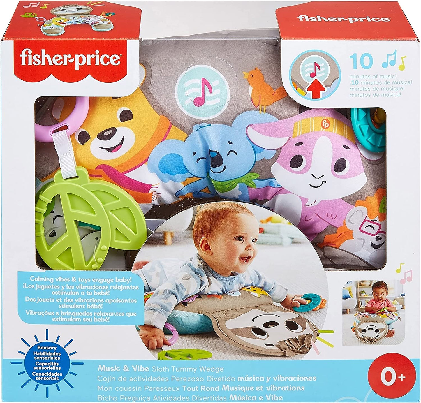 Fisher-Price - Almohada para Vientre de Perezoso con Música y Vibración 