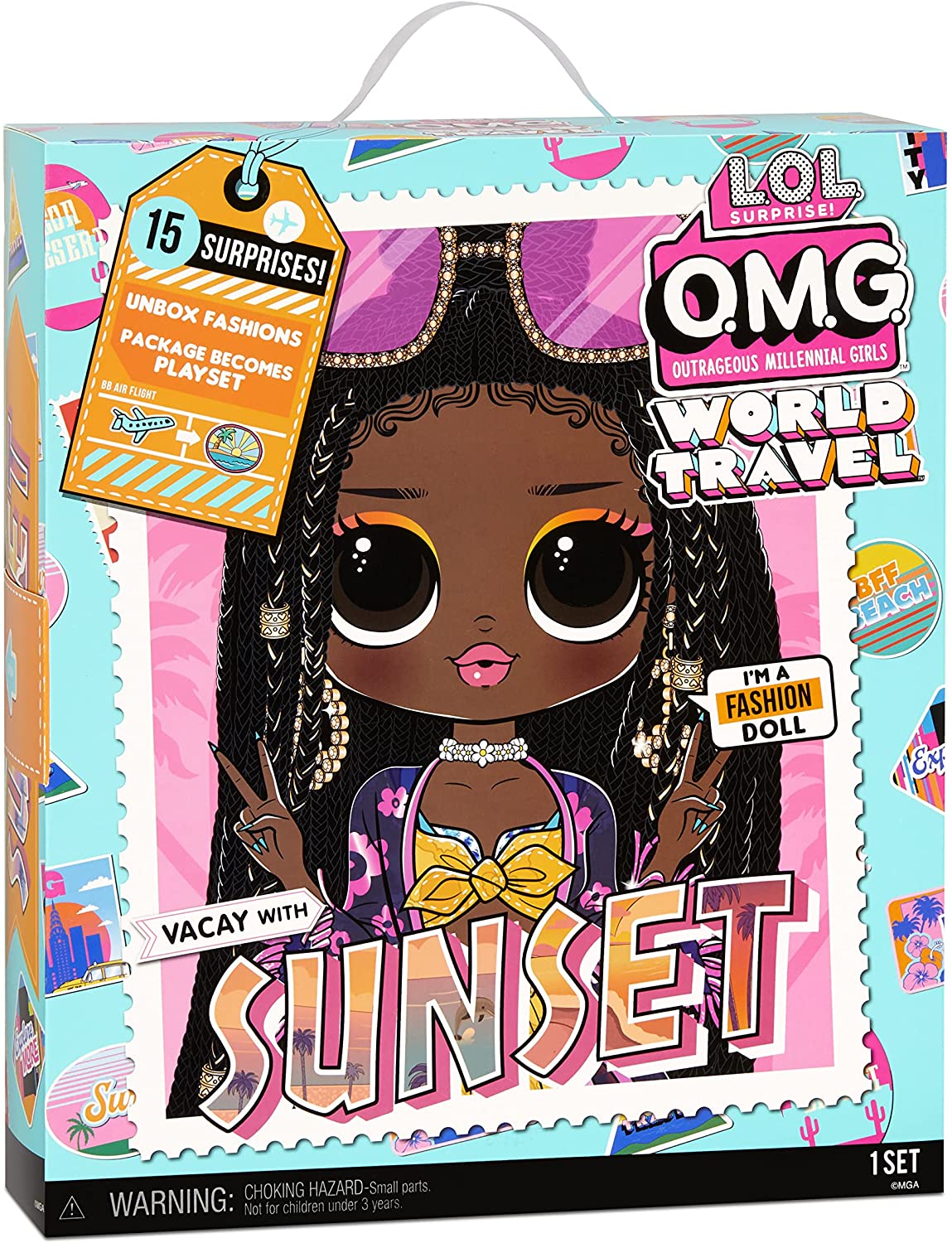 Jajaja ¡Sorpresa! 576570EUC Muñeca LOL OMG World Fashion-Sunset