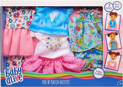 Baby Alive 75162 - Conjunto de roupas Mix N' Match, multicolorido