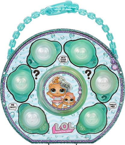 Jajaja ¡Sorpresa! Muñeca Bubbly Pearl Fizz con accesorios de purpurina azul turquesa - 6 sorpresas 4+ 