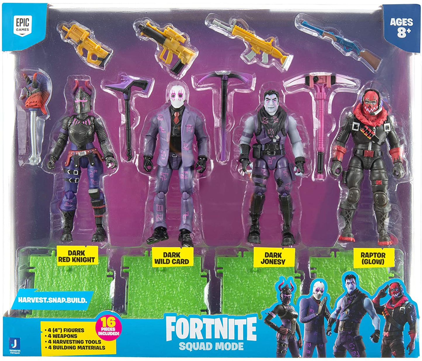 Fortnite - Grupo de 4 figuras en modo escuadrón - Dark Legends - Serie 5