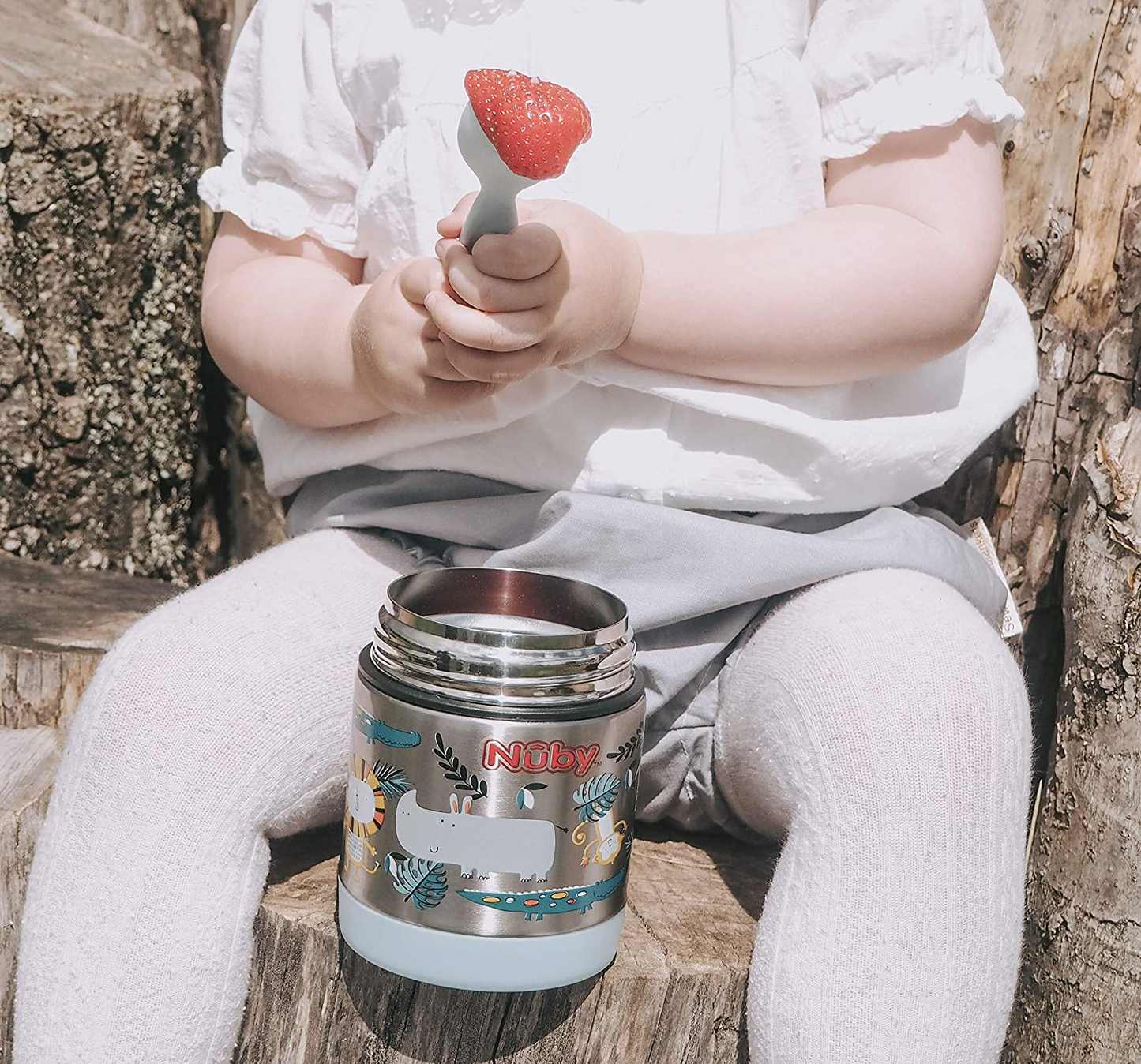 Nuby Jarra térmica, frasco isolado para alimentos, mantém os alimentos quentes e frios, unissex, 12 meses ou mais