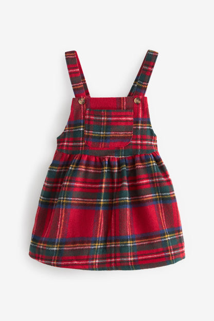 |BabyGirl| Vestido Pinafore Xadrez - Vermelho (3meses-8anos)