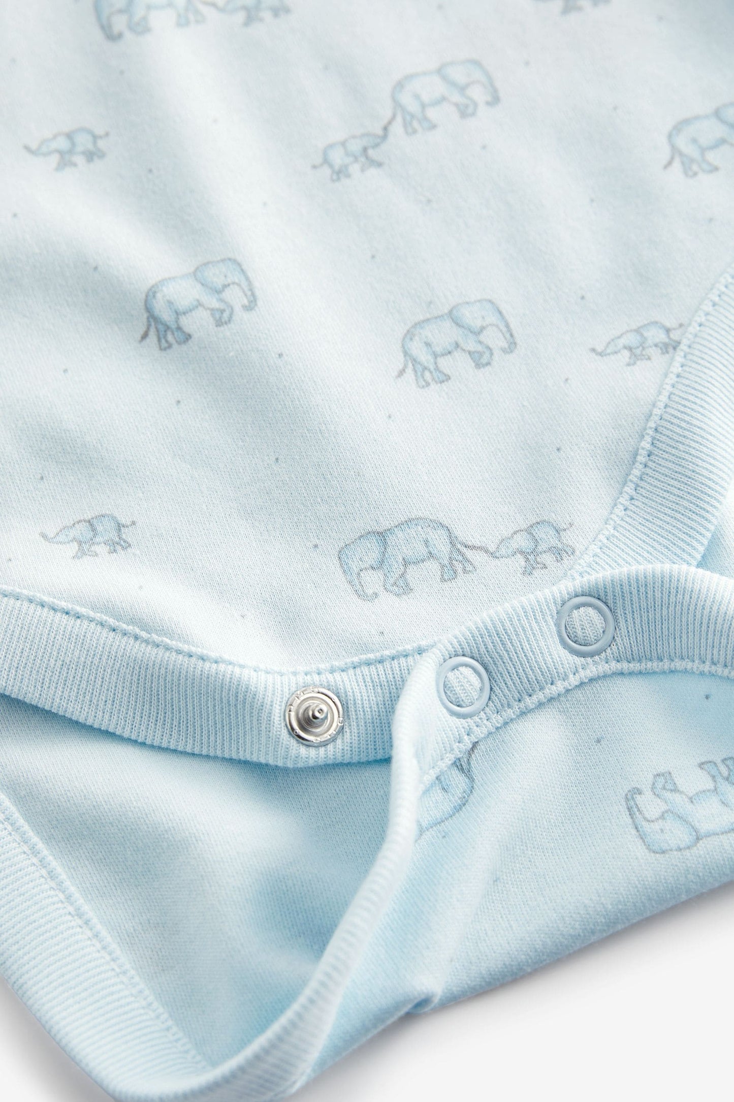 |BabyBoy| Conjunto de Bodys Elefante Kit com 4 peças - Azul/Branco - (0 meses-2anos)