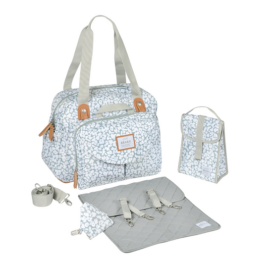 Bolso cambiador Béaba Geneva II gris flor