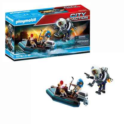 Playmobil Polícia Jet Pack com barco