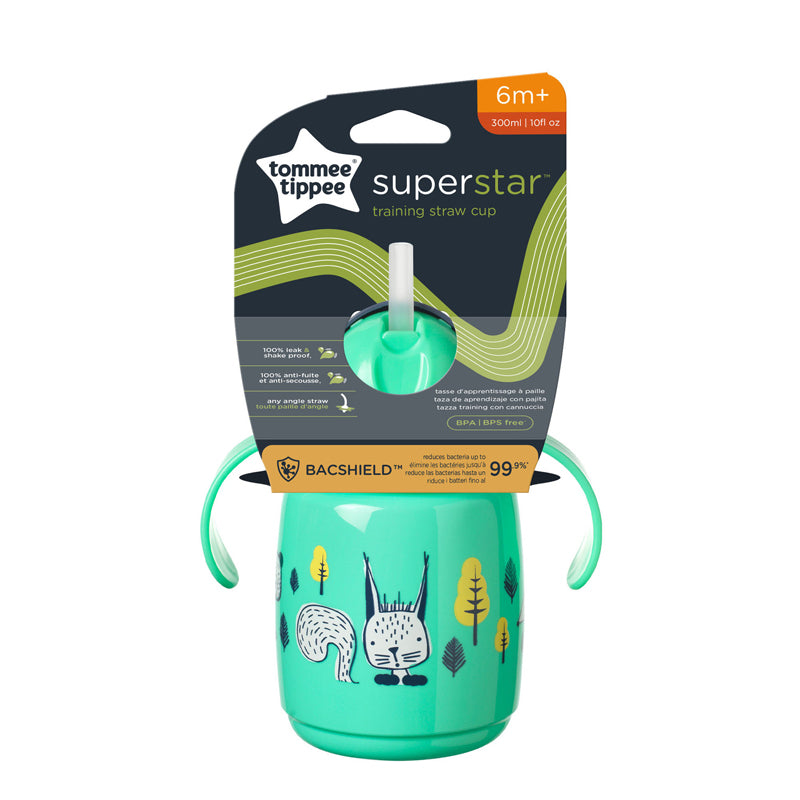 Tommee Tippee - Copo com canudo 300ml 6m+ ( cores variadas )