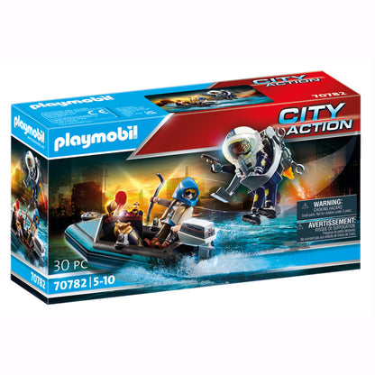 Playmobil Polícia Jet Pack com barco