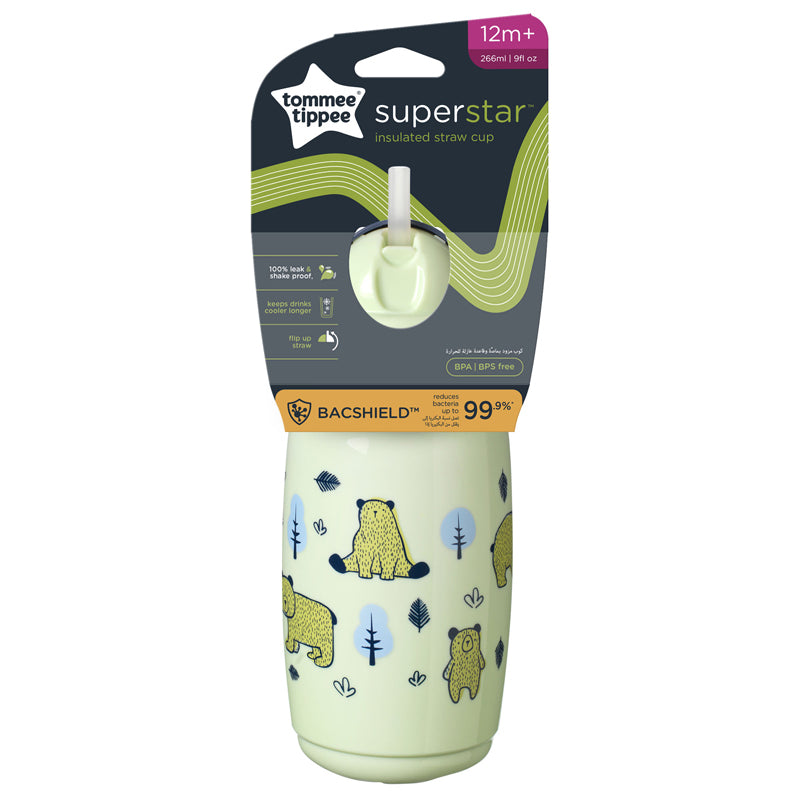 Tommee Tippee - Insulated Straw 266ml 12m+ ( cores variadas )