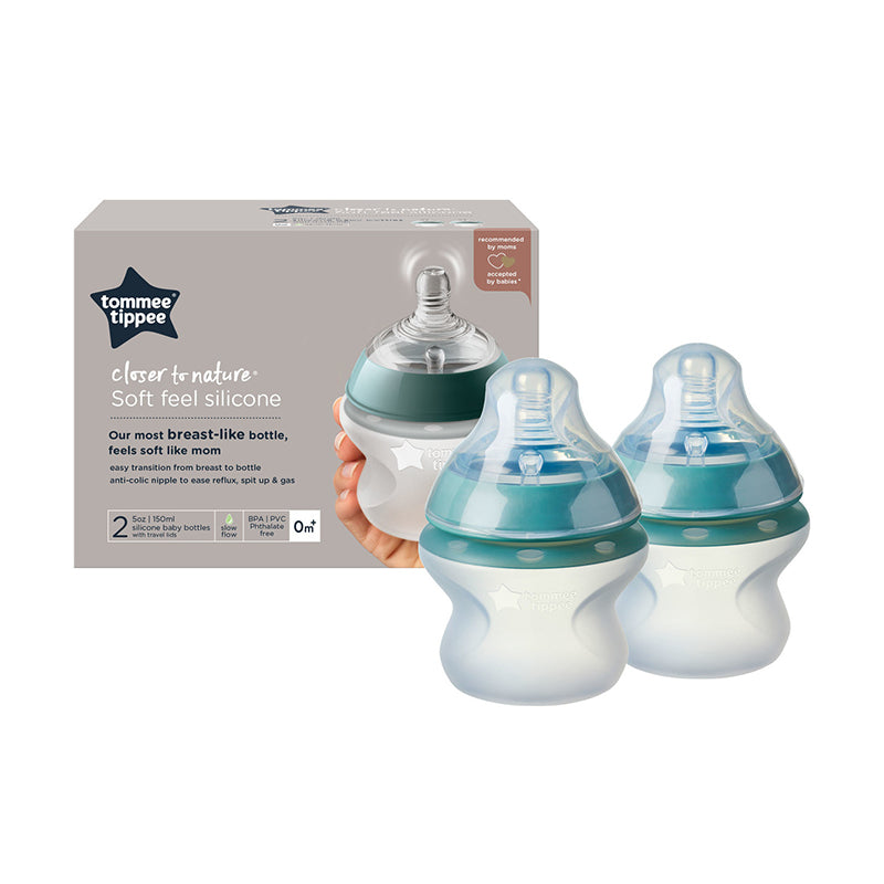 Tommee Tippee - Biberones de silicona 150 ml - Paquete de 2