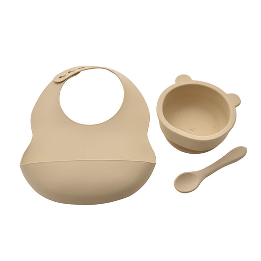 Bambino - Set de alimentación de silicona - Crema