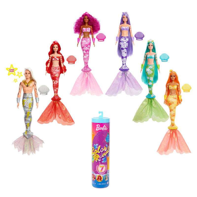 Barbie HCC46 Revelação de cores da sereia arco-íris  Modelos e cores variadas