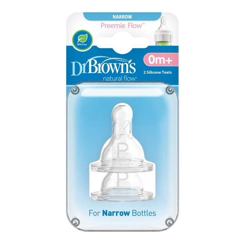 Dr Brown's Opções estreitas + Tetina Preemie Flow 2Pk