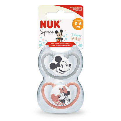 Chupetes NUK Disney 0-6 m rosa 2 unidades