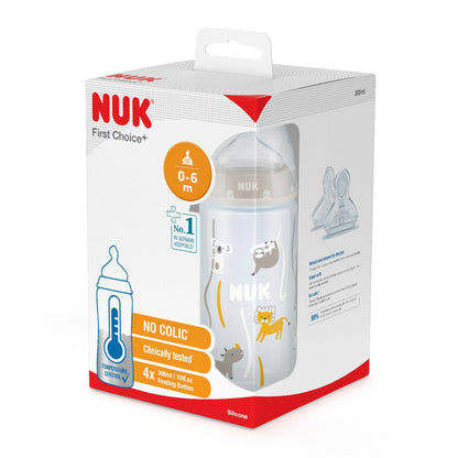 NUK First Choice - Mamadeiras com controle  de temperatura 300ml - kit com 4