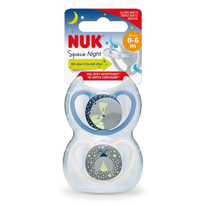 Nuk - Chupete Space Night Azul 2uds