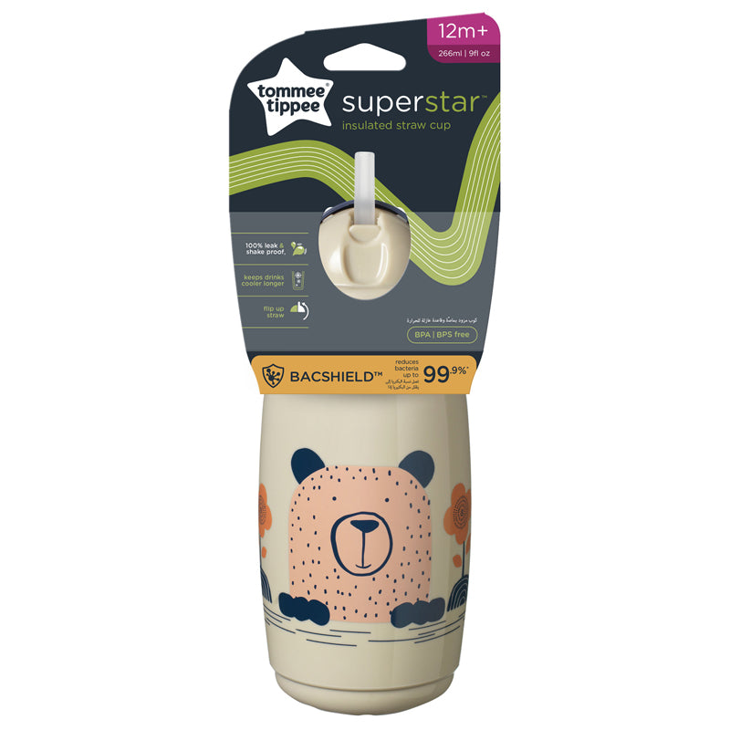 Tommee Tippee - Insulated Straw 266ml 12m+ ( cores variadas )