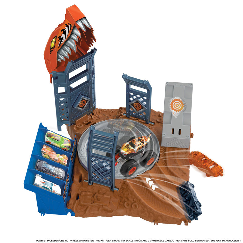 Hot Wheels Monster Trucks Shark Spin Out de jogos Conjunto