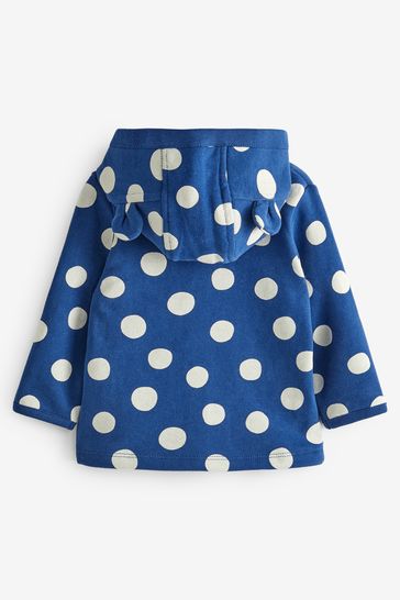 |BabyGirl| Jaqueta Jersey Leve- Azul Bolinhas - (0meses-2anos)