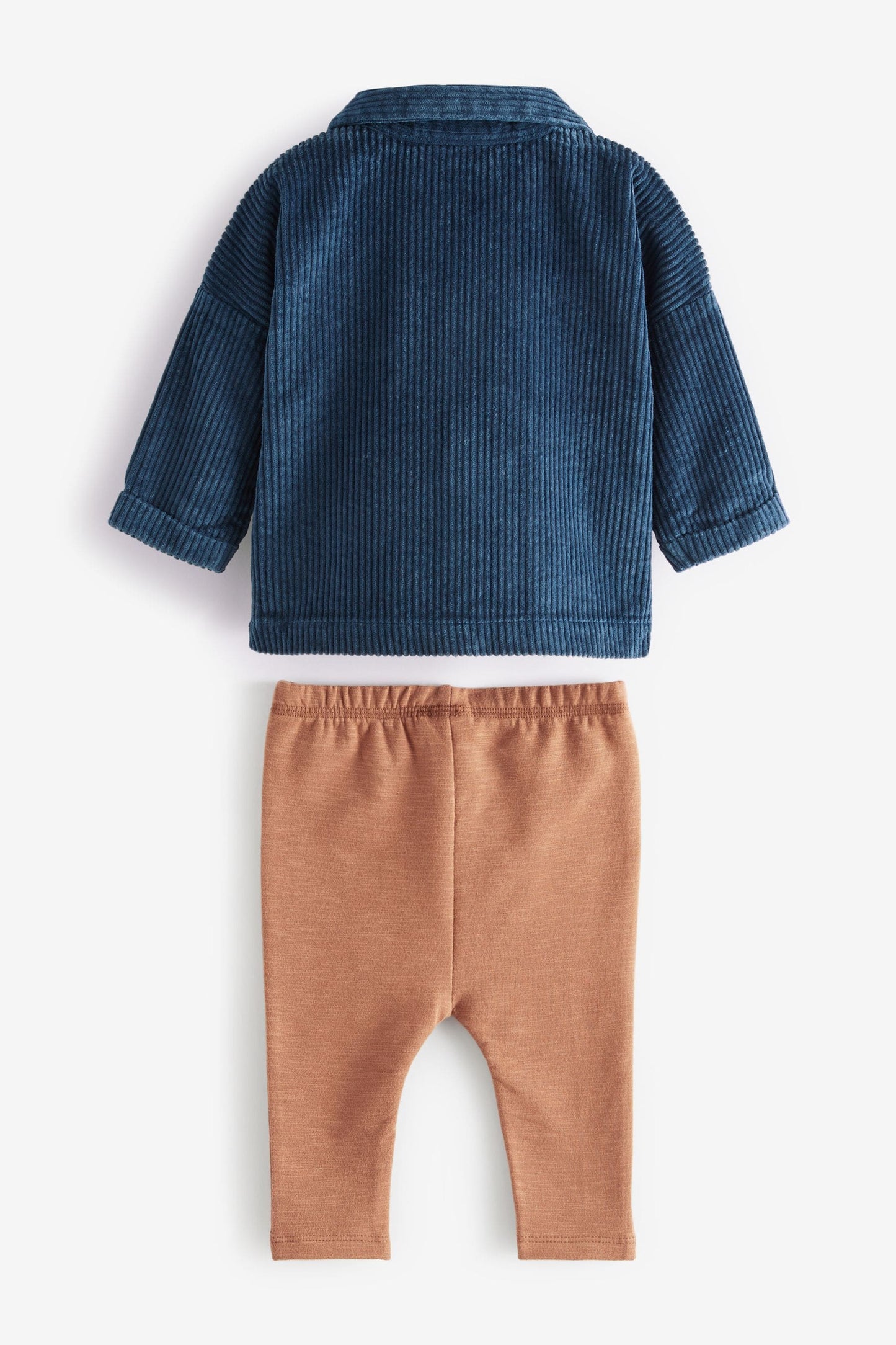 |BabyBoy| Conjunto de Camisa, Camiseta e Calça Jogger de 3 peças / Azul/Marrom  - (0meses-2anos)