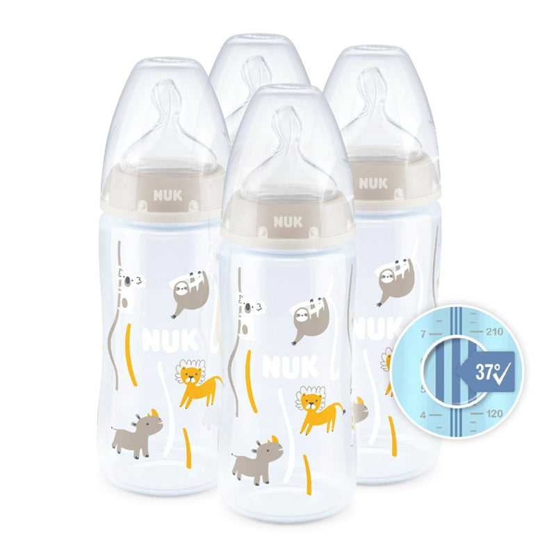 NUK First Choice - Mamadeiras com controle  de temperatura 300ml - kit com 4