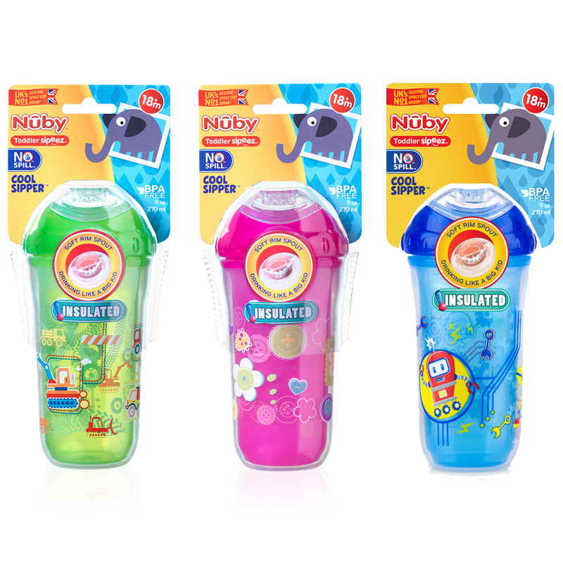 Nuby - Sipper frío aislado - kit con 2 modelos surtidos