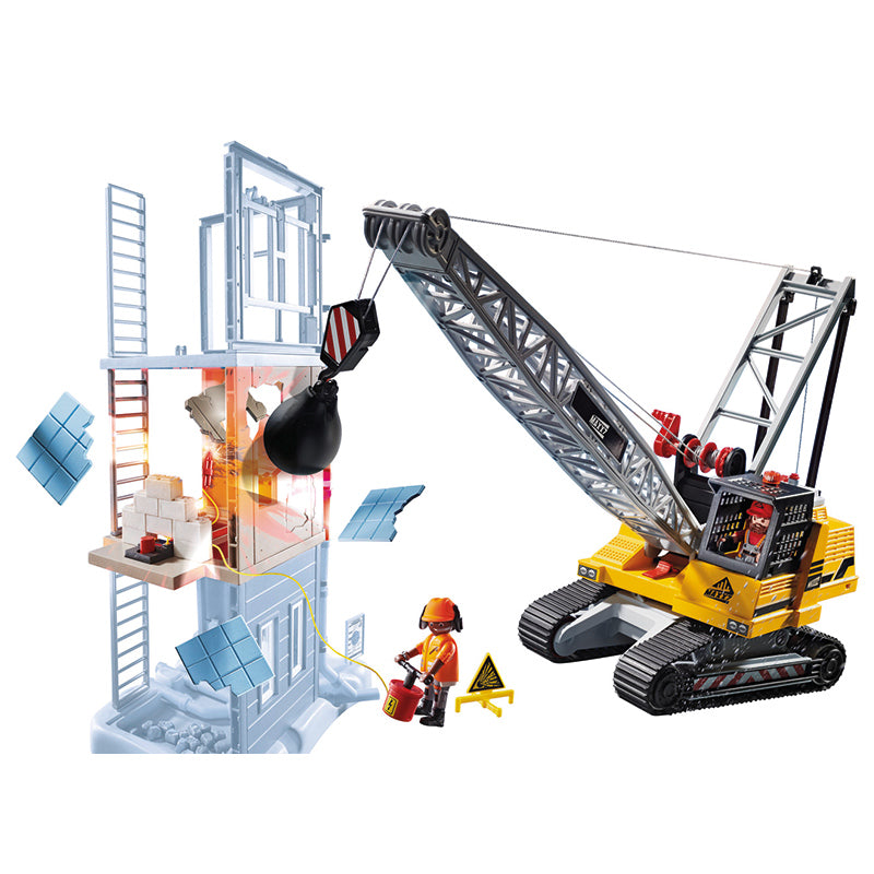 Playmobil 70442 Guindaste de demolição de construção City Action com guincho