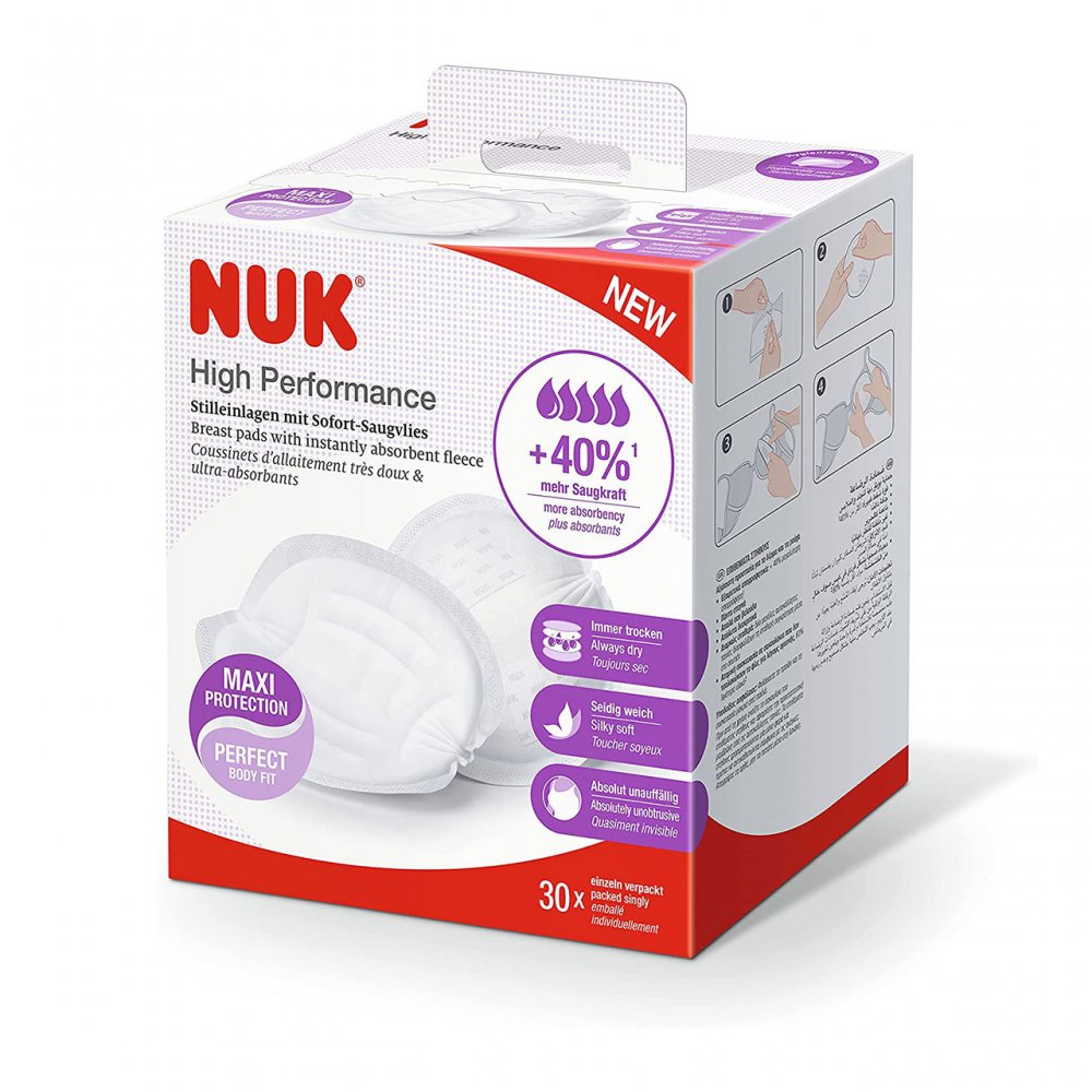 Nuk - Paquete de 30 protectores mamarios de alto rendimiento