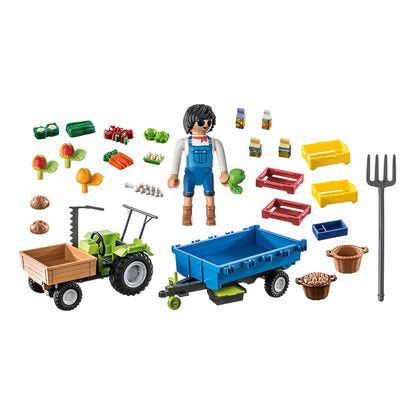 Playmobil rural Trator com de colheita reboque