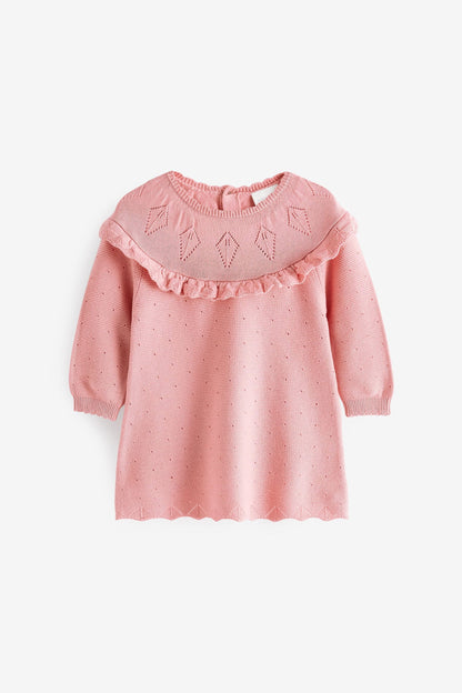 |BabyGirl| Vestido de Malha - Rosa - (0meses-2anos)