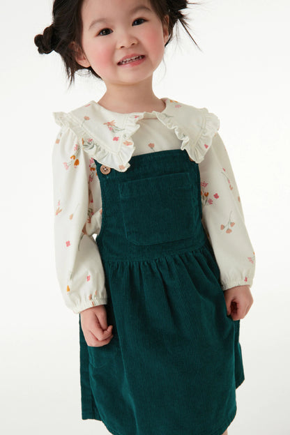 |BabyGirl| Vestido Jardineira Pinafore - Verde - (3meses-8anos)