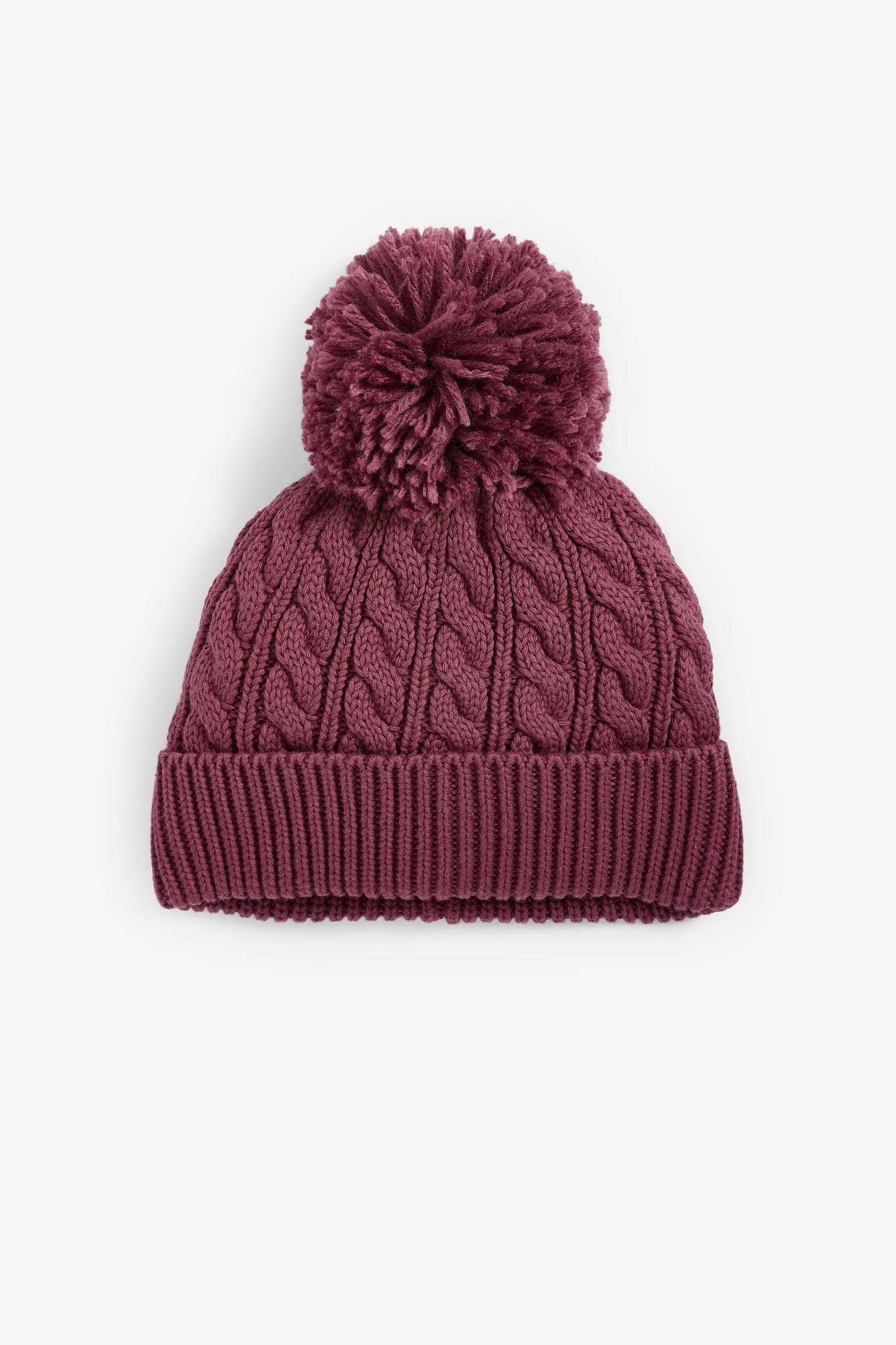 |Bebé| Gorro de malla con pompones / Morado Ciruela - (0 meses-2 años)