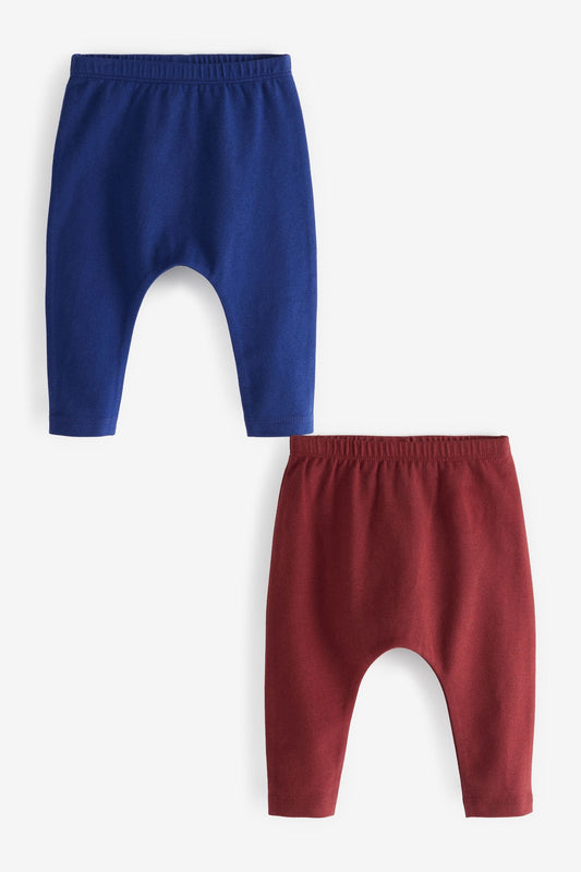 |BabyGirl| Conjunto de Leggings - Kit com 2 peças - Azul/Vermelho - (0meses-2anos)