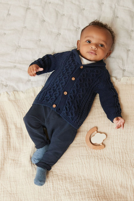 |BabyBoy| Cardigan Xale / Azul Marinho - (0meses-2anos)