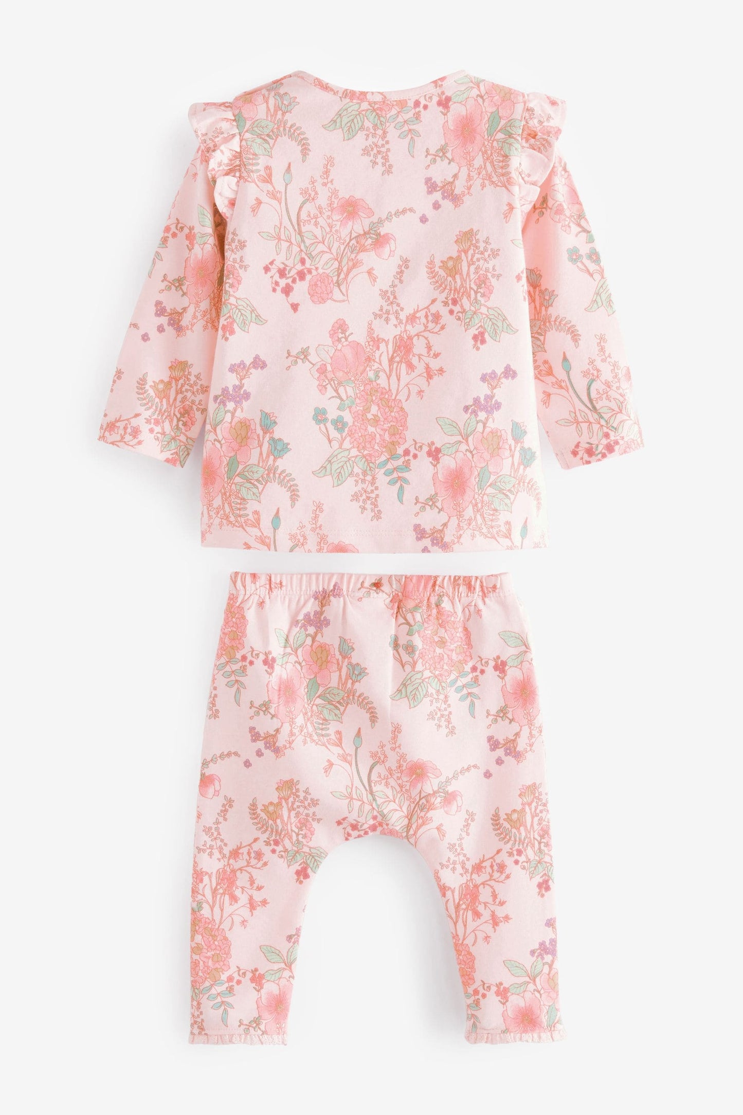 |BabyGirl| Conjunto Camiseta e Leggings - Kit 6 peças - Rosa Floral (0meses-2anos)