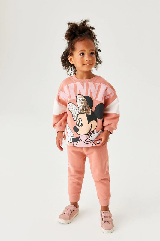 |Niña| Conjunto de sudadera Minnie de Disney - Rosa - (3 meses-7 años)