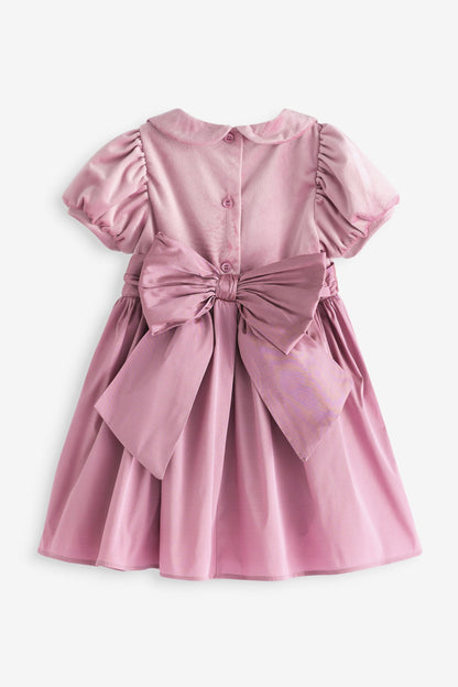 |BabyGirl| Vestido de Baile de Veludo e Tafetá - Rosa (3meses-8anos)