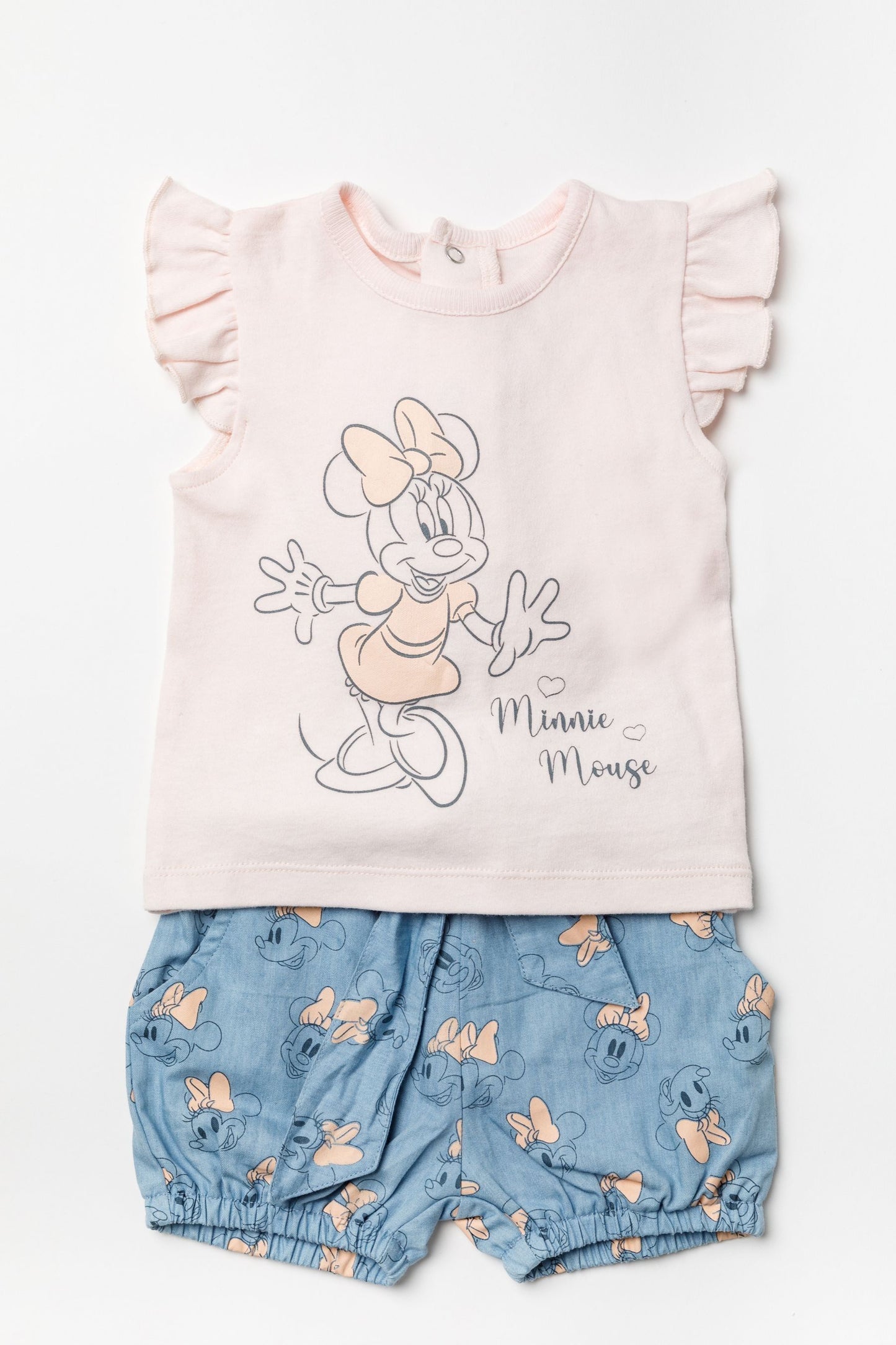 Disney - Conjunto de camiseta y pantalón corto de Minnie Mouse