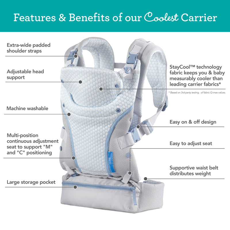 Infantino Staycool™ 4 em 1 macio e respirável conversível Suporte
