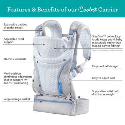 Infantino Staycool™ 4 em 1 macio e respirável conversível Suporte