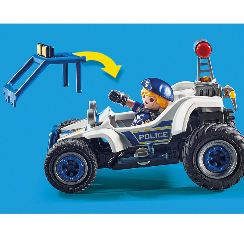 Playmobil - Carro off-road da polícia em ação na cidade com ladrão de joias